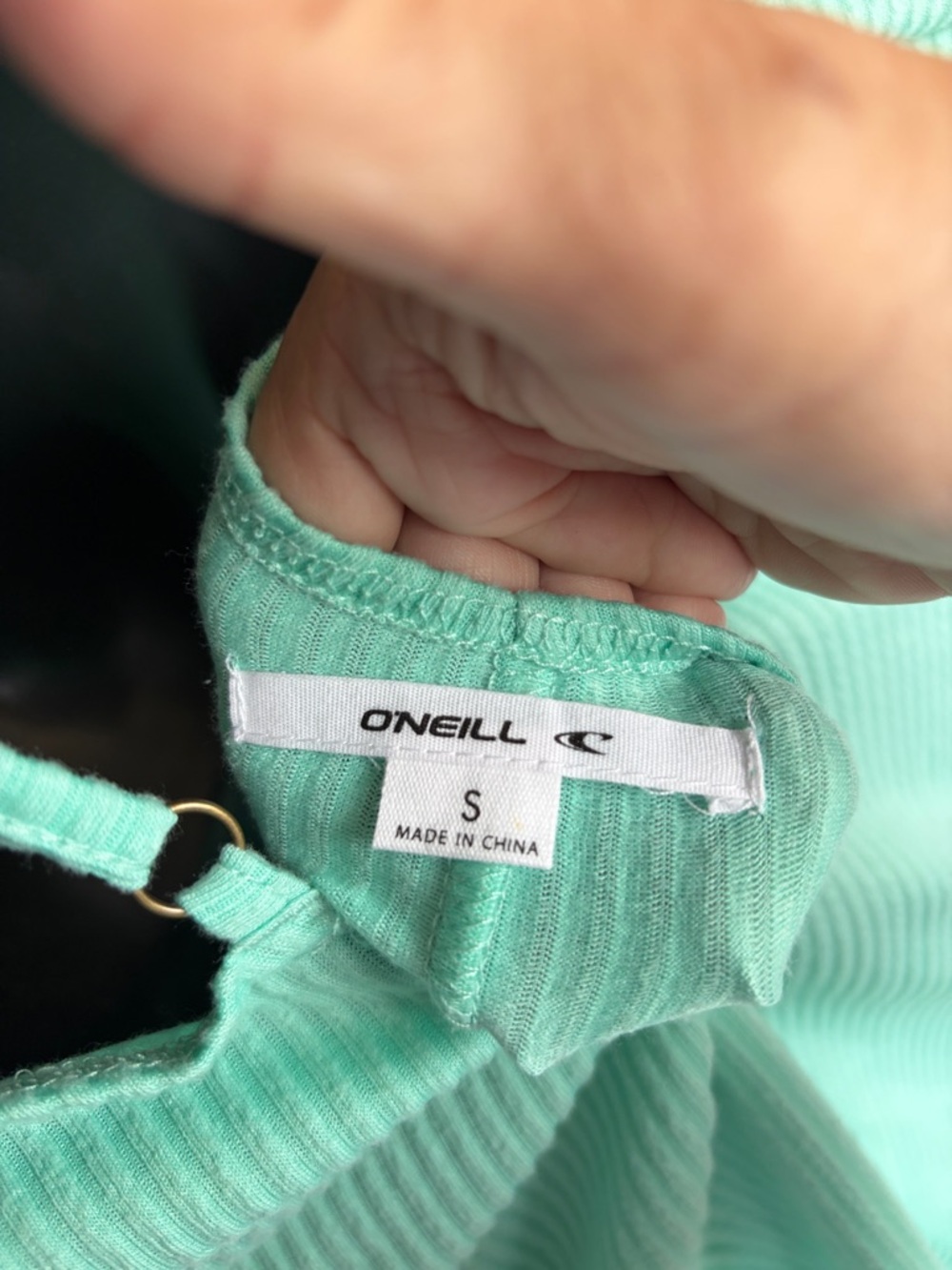 O'Neill Kiki Solid Wrap-Front Spaghetti Strap Dress In Mint Green/Aqua - Picture 6 of 8